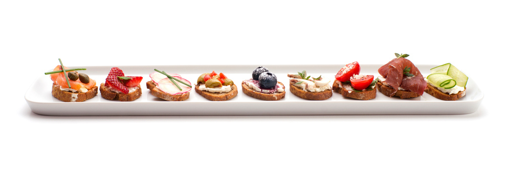 Canapes on White Plate