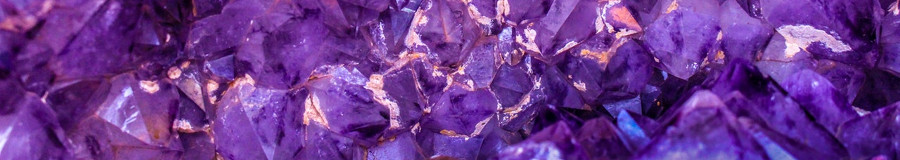 Banner for jewelry post showing a close up of purple gems