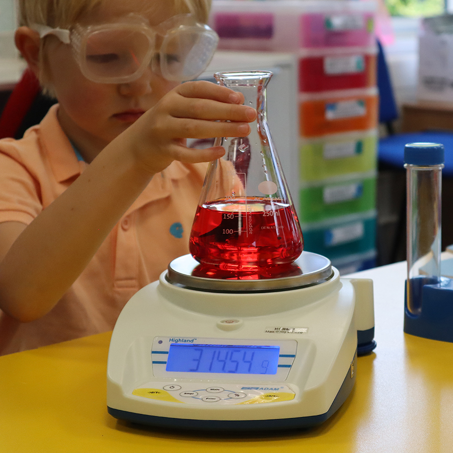 weighing scales in science classroom